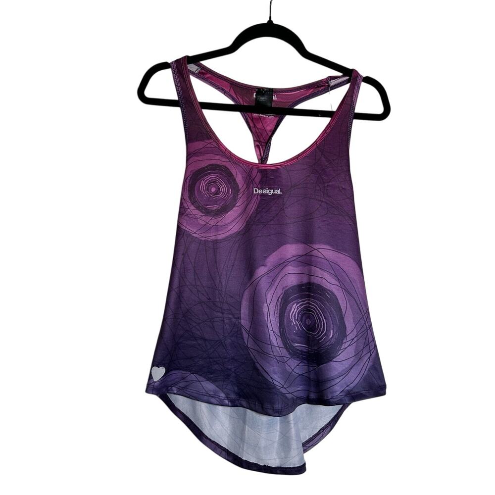 DESIGUAL NWT $39 Adelphos Racerback Purple Polyester Elastane Top Sz M (US S)